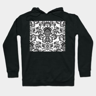 black and white Damask Hoodie